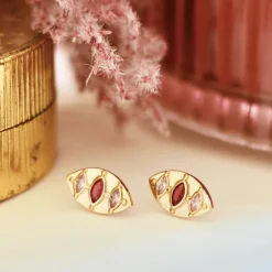 Perrine et Antoinette Boucles D'oreilles Empierrées | Clous D'oreilles^CLOUS LOUISON