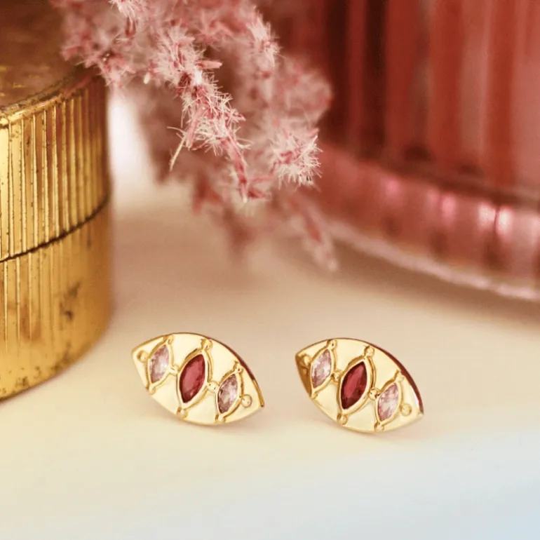 Perrine et Antoinette Boucles D'oreilles Empierrées | Clous D'oreilles^CLOUS LOUISON
