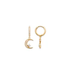 Perrine et Antoinette Boucles D'oreilles Empierrées | Créoles^CRÉOLES LUNE